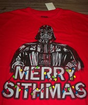 Funny Star Wars Darth Vader Merry Sithmas Christmas Lights T-Shirt Large New - £15.48 GBP