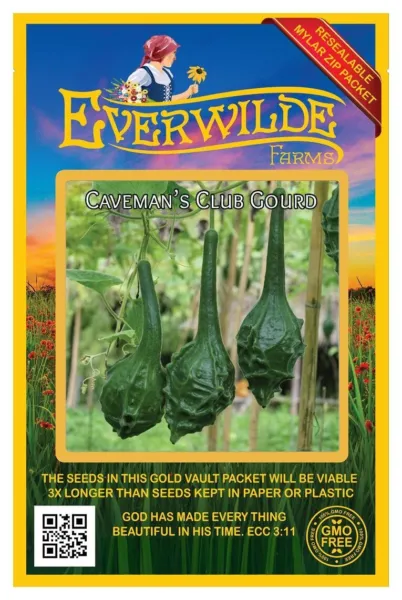 25 Caveman&#39;S Club Gourd Seeds - Everwilde Farms Mylar Seed Packet - £7.45 GBP