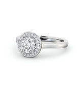 Halo Round Diamond Engagement Ring Platinum - $1,089.41 CAD