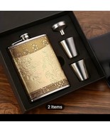 New Gold Tone Etched Flask set - $32.00 CAD