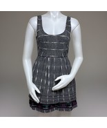 New Romantics Dress Women’s 4 Cotton Ikat Gray Tribal Embroidered Free P... - $27.53