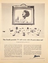 ZENITH Portable TV that Works with 38 parts taken out - 1964 Vintage Pri... - €12,79 EUR