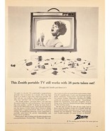 ZENITH Portable TV that Works with 38 parts taken out - 1964 Vintage Pri... - $279.13 MXN