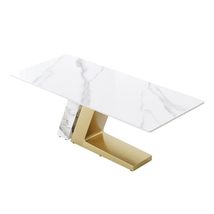 Luxury Modern Artificial Stone Dining Table with Golden Metal Legs - £2,045.96 GBP