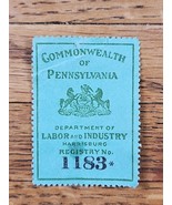 Pennsylvania State Revenue Department of Labor and Industry Registry Stamp - $5.45 CAD