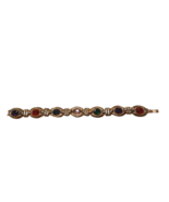 VTG Multi-Color 7 Link Bracelet w/ Accent Rhinestone Embellishments Gold... - $20.41 CAD