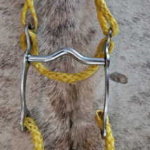 Nylon Rope Bridle poly-nylon with Curb Bit Yellow USED image 2