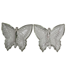 2 Vintage Jeanette Glass Clear Butterfly Divided Candy Nut Dish 7.5x8.25... - £36.71 GBP