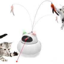 TBTeek Cat Toy, 3in1 Automatic Red Light &amp; Feather, Rechargeable, Interactive C - £48.08 GBP