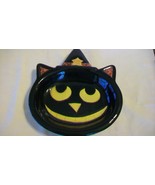 Witch or Black Cat Halloween Ceramic Plate from Spooky Hollow, 8.25&quot; - £19.92 GBP