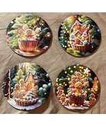 SET OF 4 GINGERBREAD MAN COASTERS  CUTE COLORFUL - $182.81 MXN