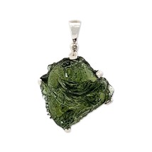 Stones Desire Carved Dragon Moldavite Pendant Necklace (22&quot;) Green - £610.48 GBP