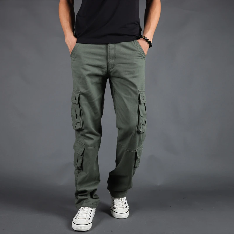 2024 New Men Cargo Pants Mens Loose Army  Pants Multi-pocket Trousers Pantalon H - £86.51 GBP