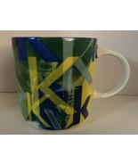 Anthropologie Lottie Coffee Mug Initial K Blue Green Yellow - $18.70 CAD