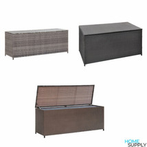 Outdoor Garden Poly Rattan Cushion Storage Box Patio Chest Cabinet Container - £99.09 GBP+