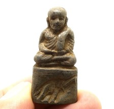 Lp Ngern On Elephant Mini Statue Real Blessing Thai Buddha Amulet Luck Rich Gift - £26.46 GBP