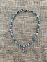 “Ocean Bay” Agate Necklace With Druzy Droplet Necklace Made In USA Free Shipping - £25.66 GBP