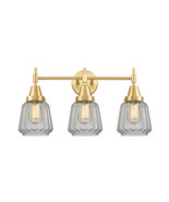 Bath Vanity Light Chatham Satin Gold Caden Clear 3 Lt. 24&quot; Shade 447-3W-... - €265,98 EUR
