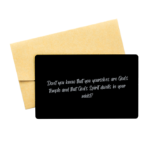 Motivational Christian Black Aluminum Card, Don’t you know that you your... - $16.78
