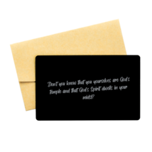 Motivational Christian Black Aluminum Card, Don’t you know that you your... - £13.14 GBP