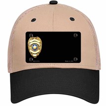 Police Badge Offset Novelty Khaki Mesh License Plate Hat - £22.97 GBP