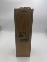 Mallard Wooden Gift Box Carrier With Leather Handle - $19.75