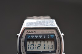 Seiko Alba Twin Counter Chrono Digital Watch Vintage 80s from Japan - $85.45