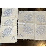 Vtg 4 Cotton Squares  16&quot; to Embroider  for Napkins, Quilting, Pillows? - $244.42 MXN