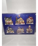 Vintage Village 6-Piece Porcelain Christmas Buildings Set Walmart Boxed - $37.61