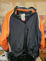 VINTAGE Rennoc Jacket Mens Large Black &amp; Orange Full Zip  Jacket Men NEW - £23.90 GBP