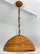 Lampadario italiano Mid-century in bambù attribuito a Bonacina anni '60 - $444.67