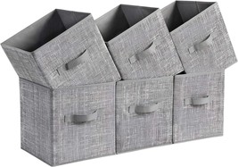 Storage Cubes From Songmics, Set Of 6 Non-Woven Fabric Bins With, Gray U... - $745.62 MXN