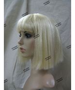 Blonde Coquette Wig Blunt Bob w/ Bangs Albino Egyptian Queen of Nile 70s... - €12,70 EUR