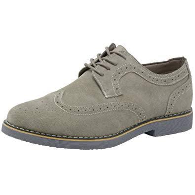 NEW  Handmade Men's Gray Color Suede Wing Tip Shoes, Men's Lace Up Formal New Sh