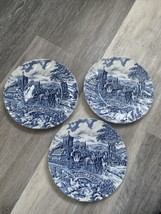 Myott Royal MAIL Wessex Blue Stage Coach Bread Plate  Size 6 1/2” VTG Set Of 3 - £15.76 GBP