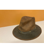 Dorfman Pacific Co Distressed Brown Cotton Leather Look Lightweight Fedo... - $27.50