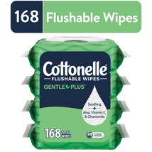 Cottonelle Gentle Plus Flushable Wet Wipes, 4 Flip-Top Packs  - $19.99