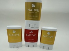 4 Count: Native SUGAR COOKIE Deodorant (3) + CANDY CANE (1) 0.35 oz Mini... - $15.88