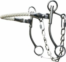 Western Saddle Horse Rope Nose Hackamore w/ Curb Chain goes on the Bridle - £22.49 GBP