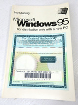 Vintage INTRODUCING WINDOWS 95 Manual PRODUCT ID KEY Certificate Authent... - $14.80