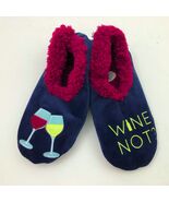 Snoozies Women&#39;s Wine Not Non Skid Soles Dark Blue Large 9/10 - $17.80 CAD