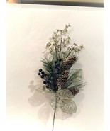 Blue and Silver Christmas Spray Pick with Silver Filler - £4.65 GBP