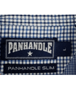 PANHANDLE SLIM Blue White Mini Gingham Pearl Snap Western Mens Shirt Size L - $39.59