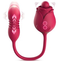 Clitoral Vibrator Rose Sex Toy Dildo-Upgrade 3 In 1 Female Sex Toys With 10 Lick - £28.98 GBP