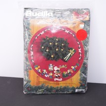 NEW Bucilla Santa&#39;s Workshop 43&quot; Tree Skirt Stamped Cross Stitch Kit Christmas - £87.92 GBP