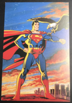 Vintage 1986 Superman w/ Bald Eagle Man of Steel Postcard DC Comics Jerry Ordway - £7.60 GBP