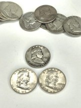 Franklin Half Dollars 90% Silver Lot of 3 Coins Random Dated Circulated  - £31.80 GBP