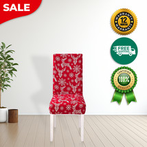 Anyhouz Chair Cover Red Christmas Snowflakes Design Stretchable Dining S... - $484.63 MXN