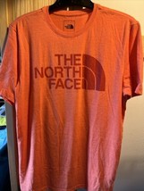The North Face T Shirt Mens Large Orange Short Sleeve Polyester Cotton Blend Tee - £7.75 GBP