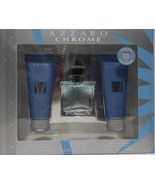 Azzaro Chrome Cologne 3 Piece Gift Set for Men, 1 EDT  &amp; 2 x Body/Hair S... - $1,128.81 MXN